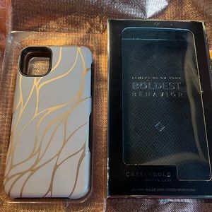 Apple iPhone 11 Pro Max cream and gold case
